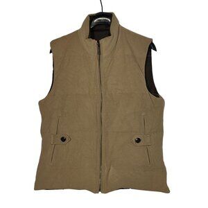 Boss Hugo Boss Wool Cashmere Reversible Puffer Vest Tan Brown Sz 40R
